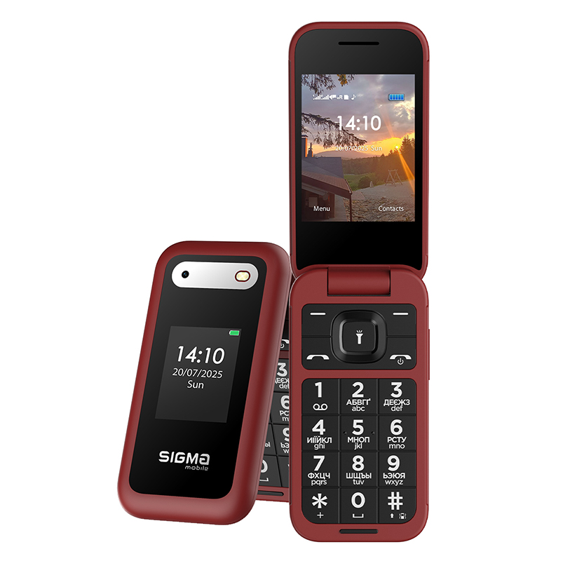 Раскладушка Sigma mobile X-style 281 CLIK Red Sigma mobile X-style 281 CLIK Red — раскладушка с двумя экранами