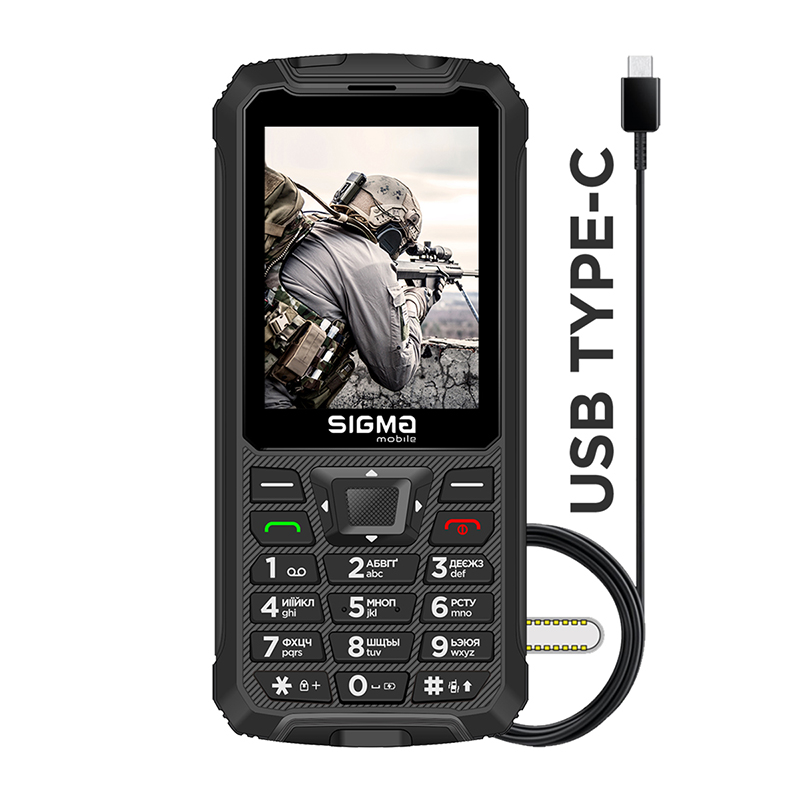 Sigma mobile X-treme PR68 Type-C Black Мобильный телефон Sigma mobile X-treme PR68 Type-C Black